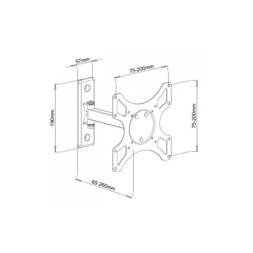 Uchwyt ścienny Tv Led/lcd 19-37 Cali 25kg Obrotowy Biały